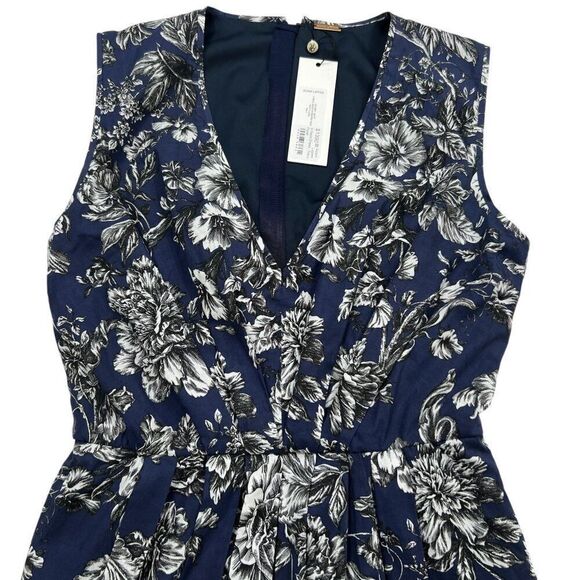 Adam Lippes NWT Floral V Neck Maxi Dress Navy Size 2 - Picture 12 of 12